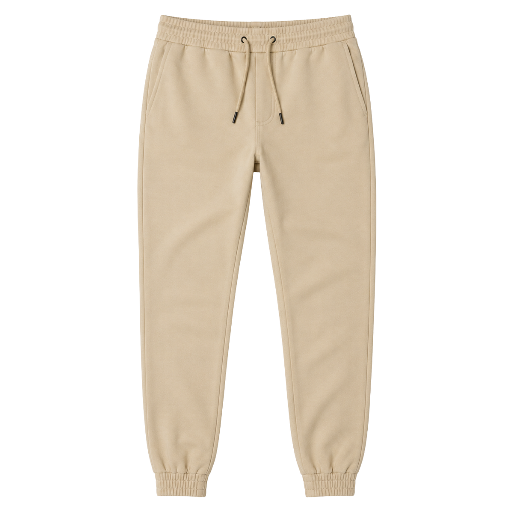 Premium Tapered Jogger Trousers – Sand Beige | Jhouky Jeks