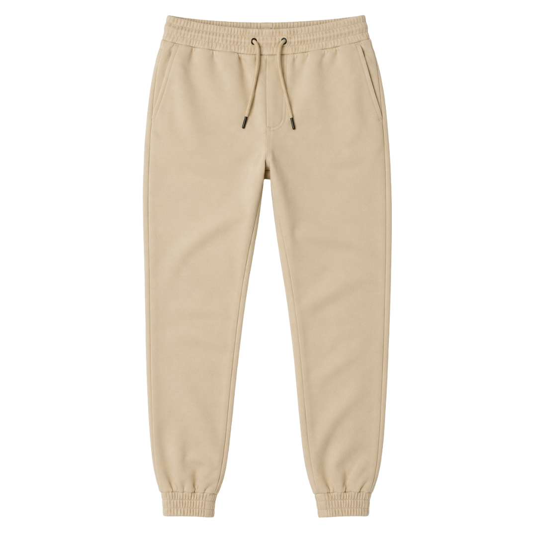 Premium Tapered Jogger Trousers – Sand Beige | Jhouky Jeks