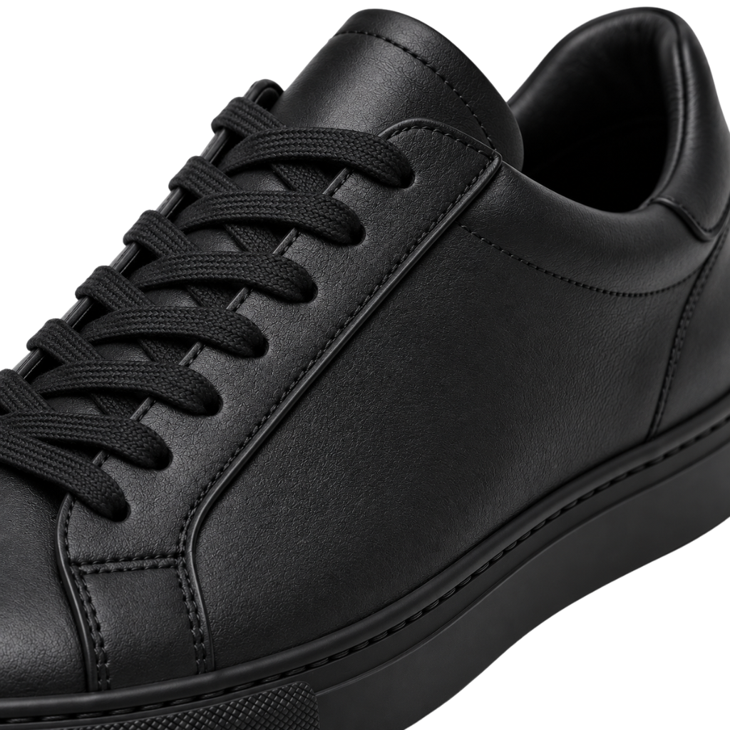 Premium Leather Trainers – Black | Jhouky Jeks