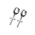 Stainless Steel Cross Hoop Earrings – Silver | Jhouky Jeks
