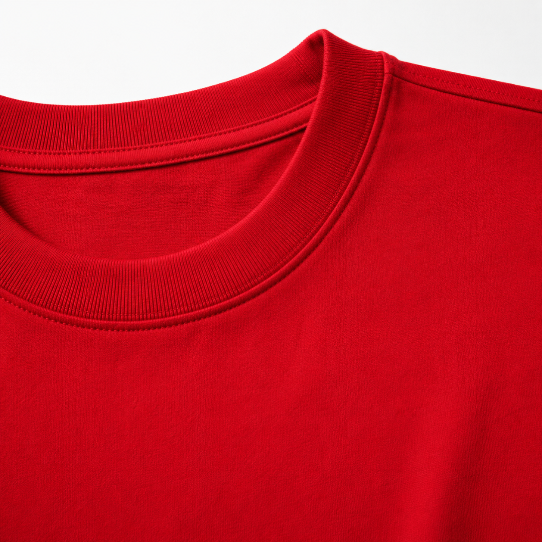 Oversized Premium Cotton T-Shirt – Crimson Red | Jhouky Jeks