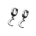 Stainless Steel Crescent Moon Hoop Earrings – Silver | Jhouky Jeks