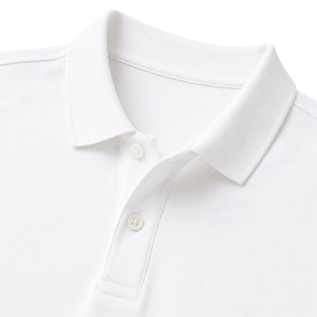 Classic Premium Cotton Polo Shirt – Pure White | Jhouky Jeks